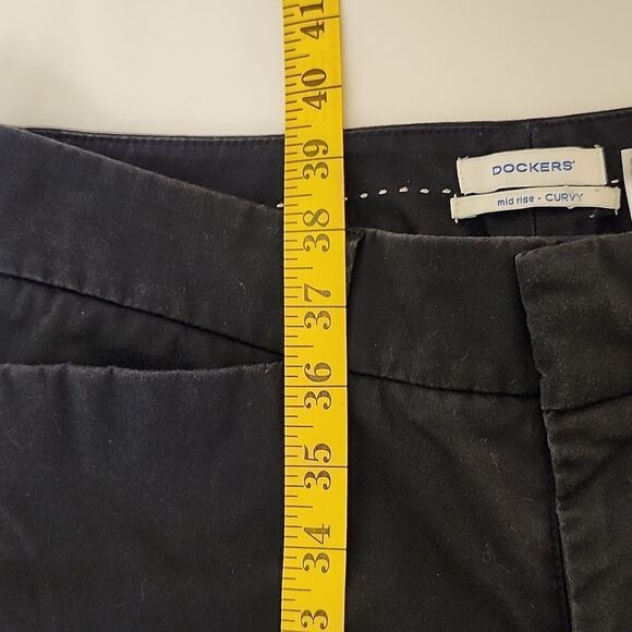 DOCKERS Women's Black Metro Pants Mid Rise Curvy 263357459 6 Short - Picture 9 of 10